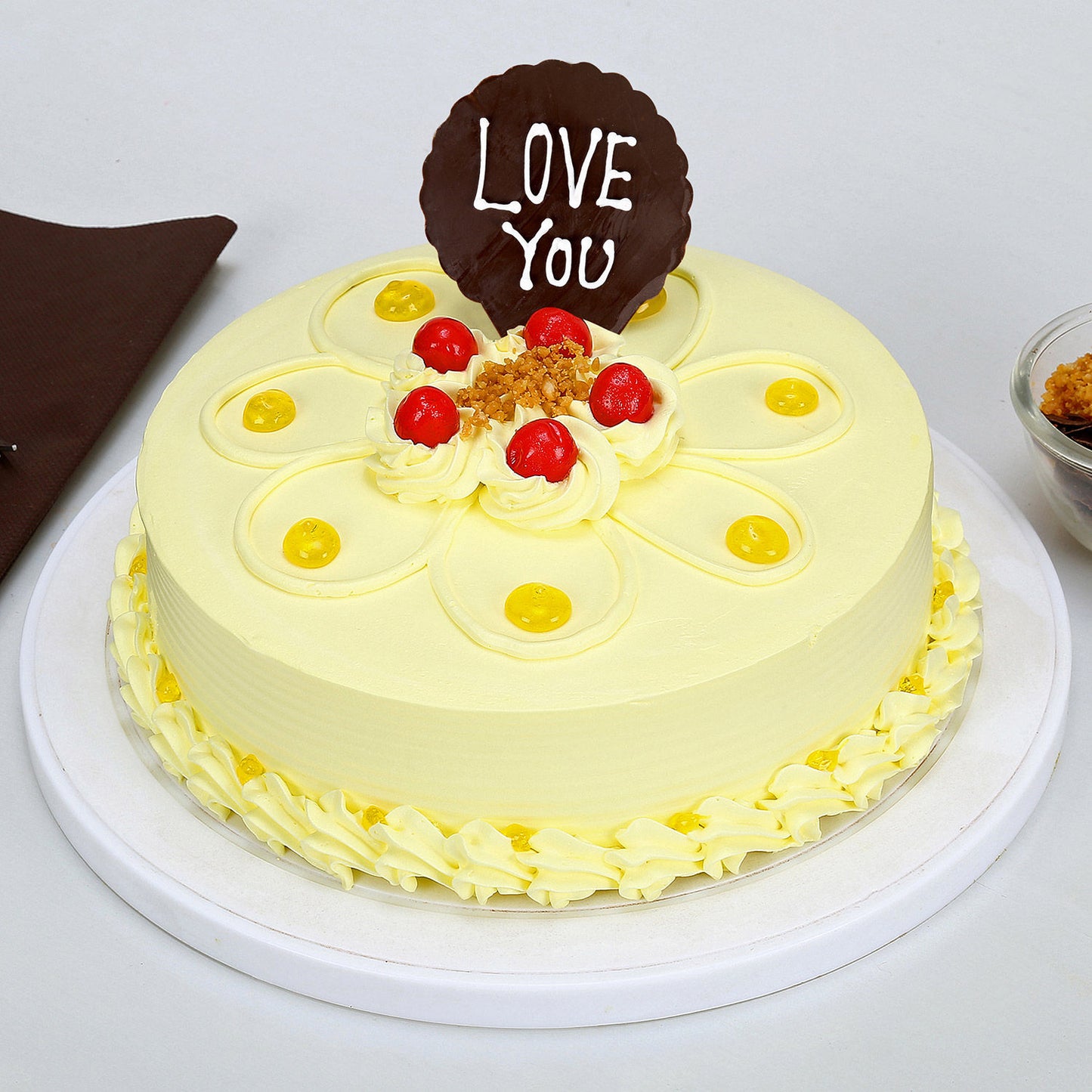 Love You Valentine Butterscotch Cake