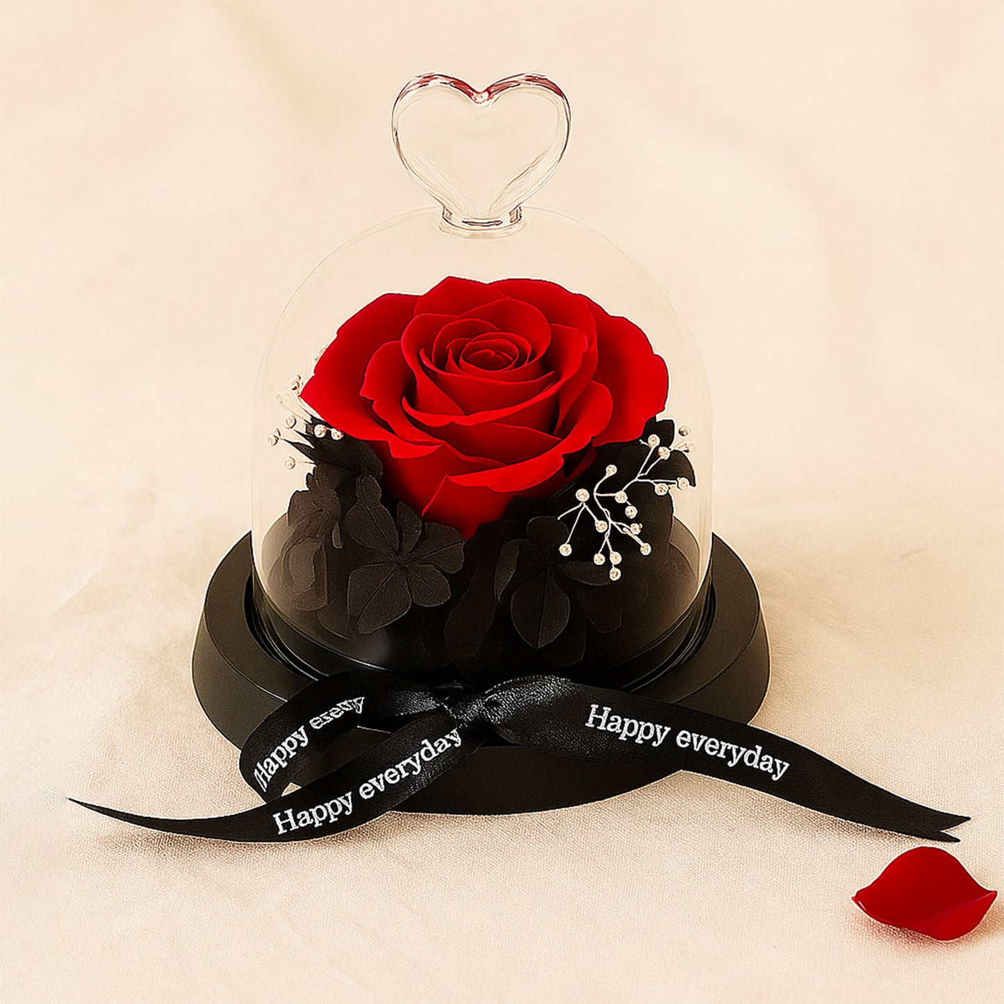 Valentines Day Forever Red Rose in Glass Dome