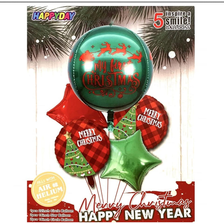 4D Christmas Balloon Set Green