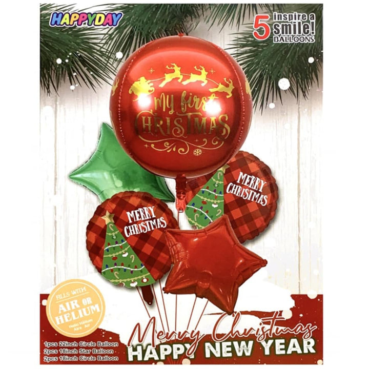 4D Christmas Balloon Set Red