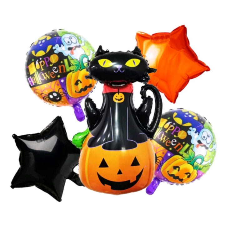 5 In 1 Black Cat Halloween Balloon