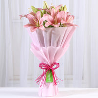 Admirable Asiatic Pink Lilies Bunch