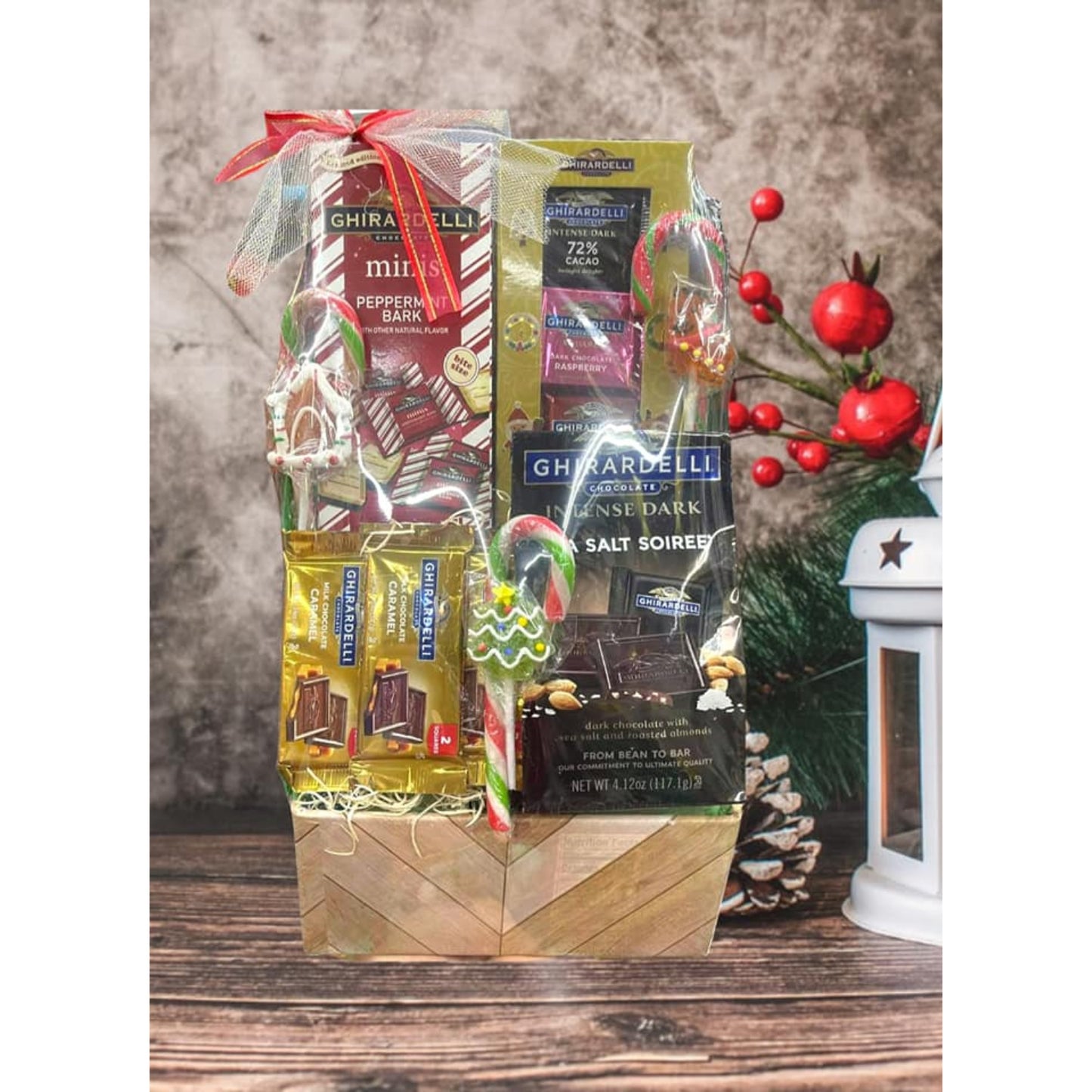 Assorted Ghirardelli Christmas Basket