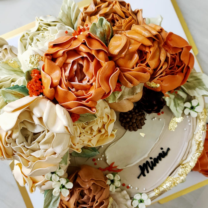 Autumn Peony Flower Cake