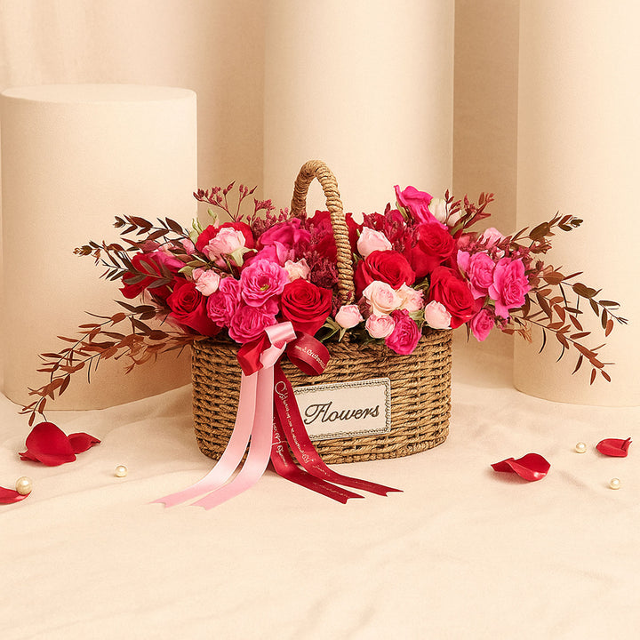 Basket of Love Roses