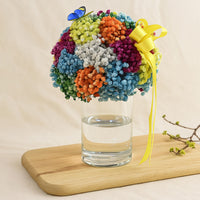 Colourful Baby Breath Cylindrical Vase