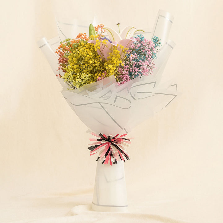 Colourful Snowfall Bouquet