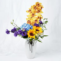 DeLightful Mixed Flowers Ceramic Vase Arrangement