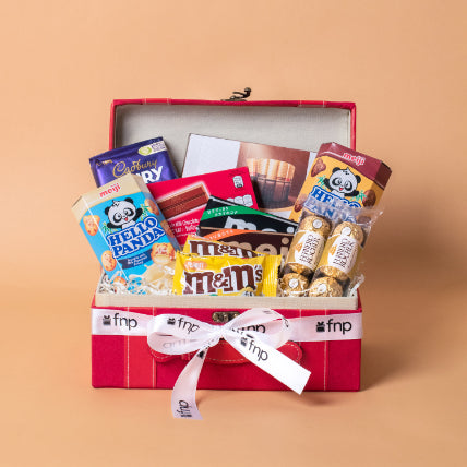 Delightful Treats Red Leather Basket