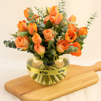 Graceful Mixed Flowers Fish Bowl Vase