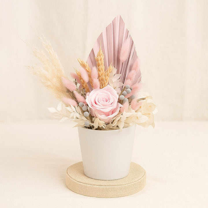 Graceful Pink Preserved Flower Vase