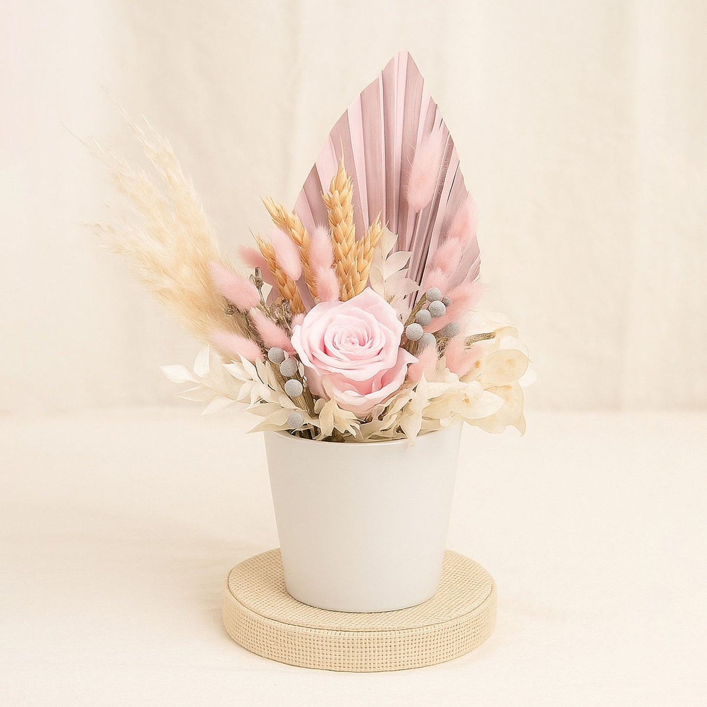 Graceful Pink Preserved Flower Vase