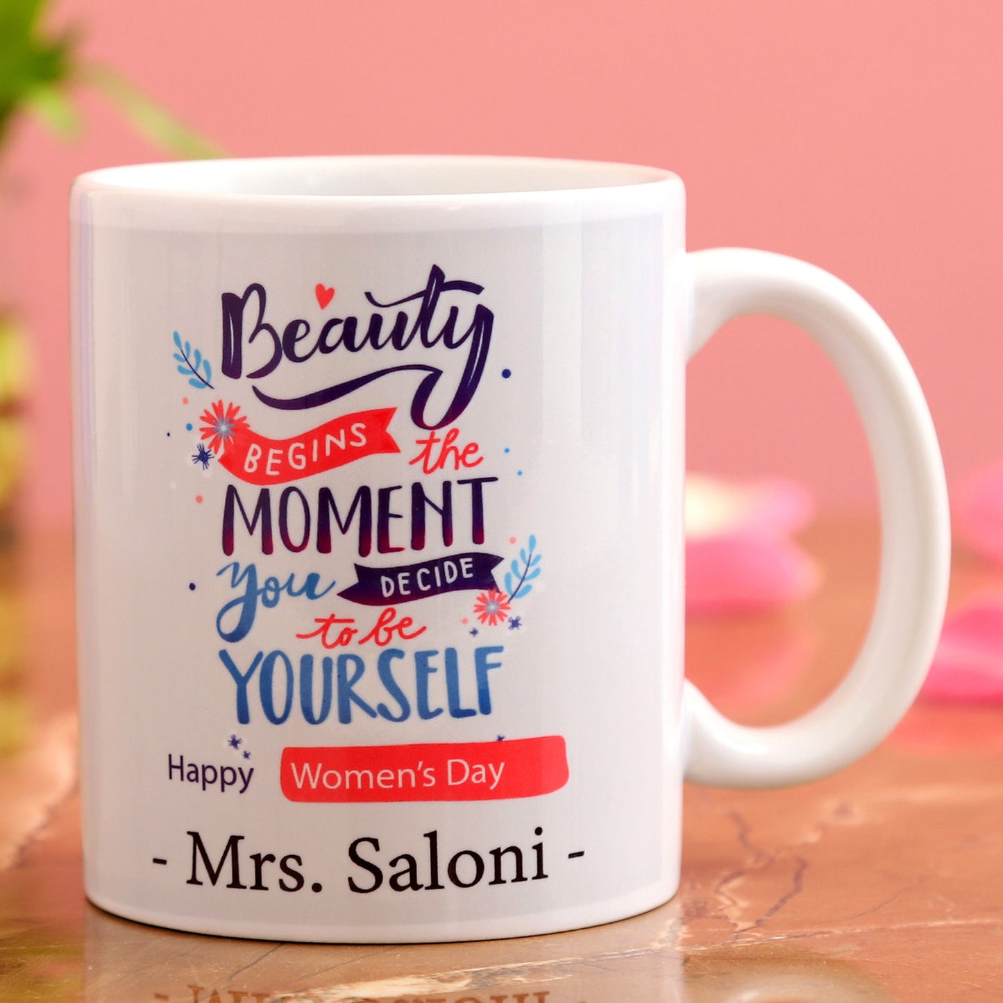 Happy Womens Day Personalised White Mug
