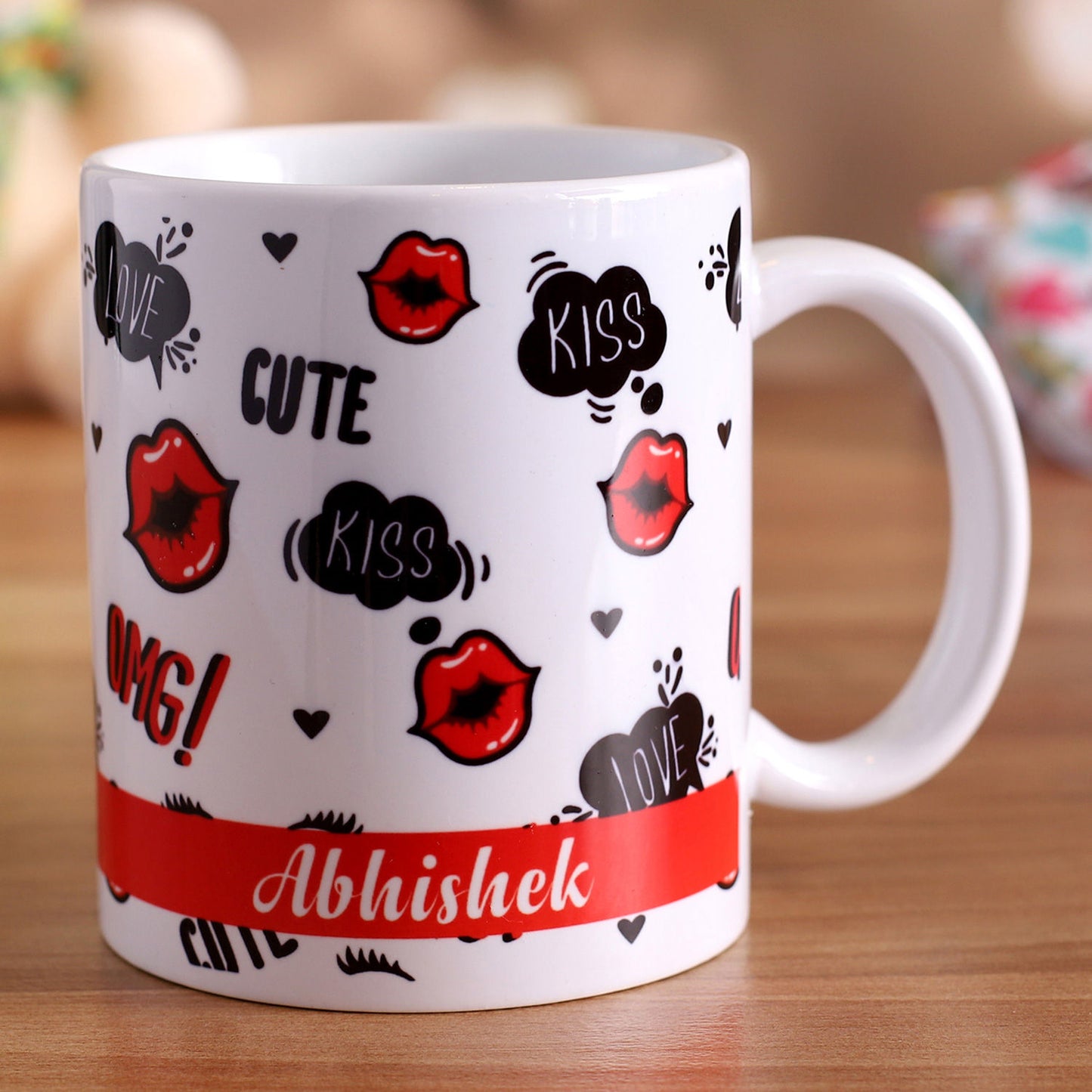 Kiss Love Personalised Mug Covered
