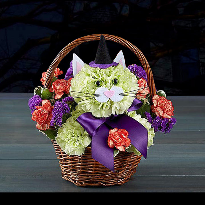 Kitty Flower Basket For Halloween