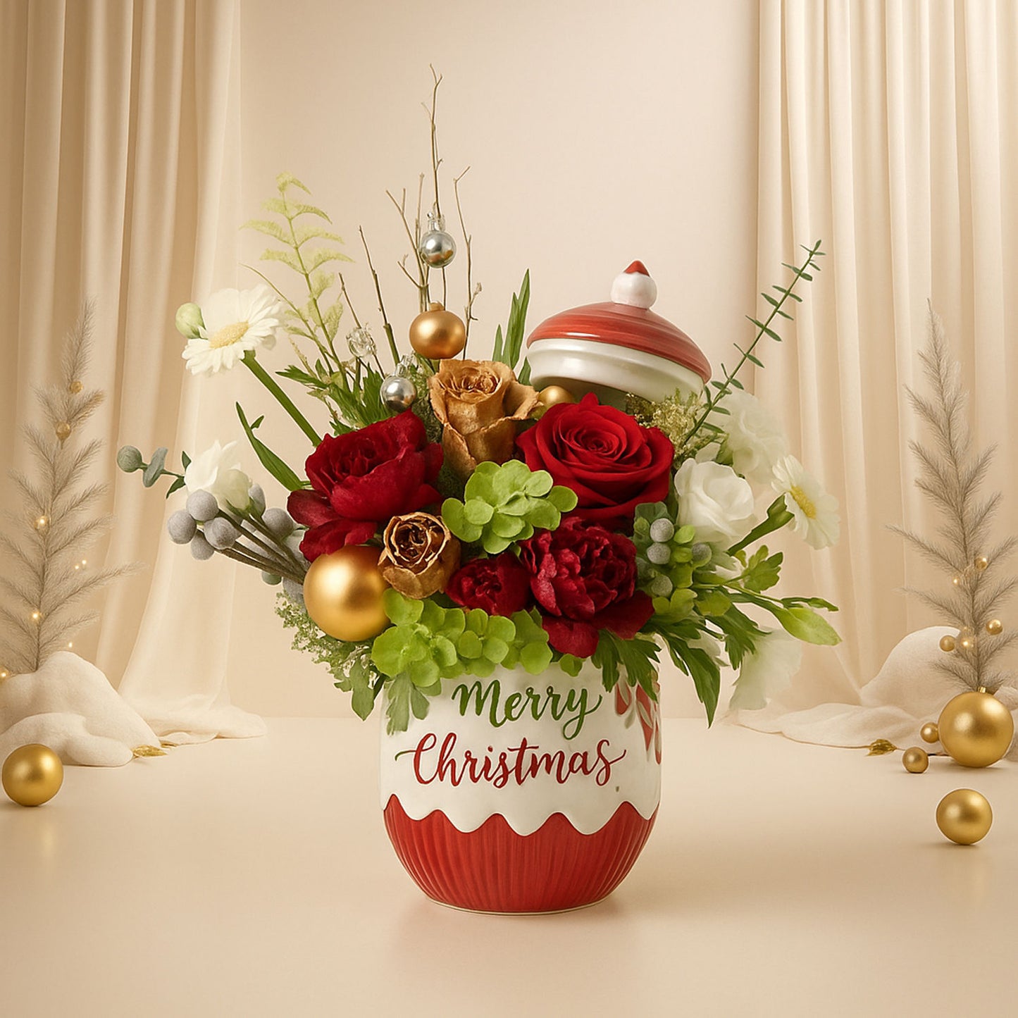 Merry And Joyous Christmas Flowers