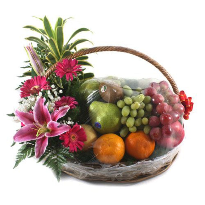 Mixed Fruits & Flowers Basket