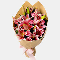 Pink Passion Lilies Bouquet