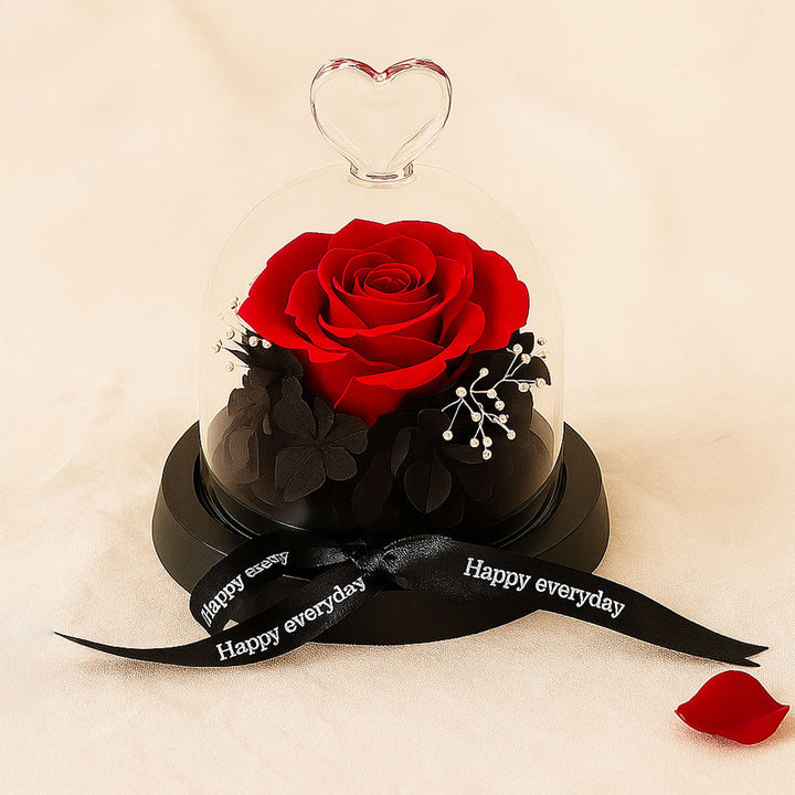 Valentines Day Forever Red Rose in Glass Dome