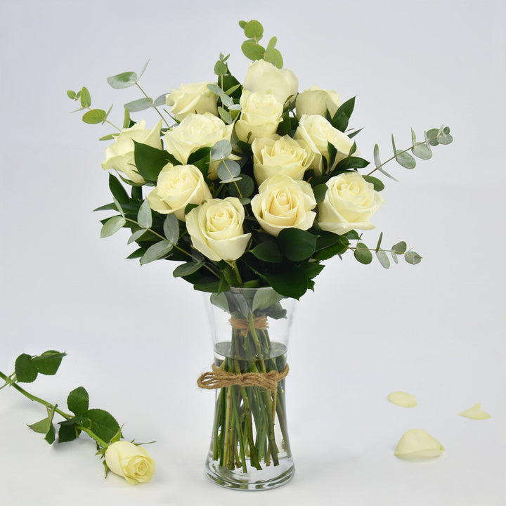 Vase Of Elegant White Rose