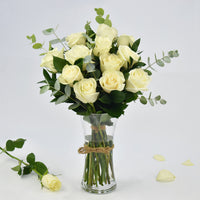 Vase Of Elegant White Rose